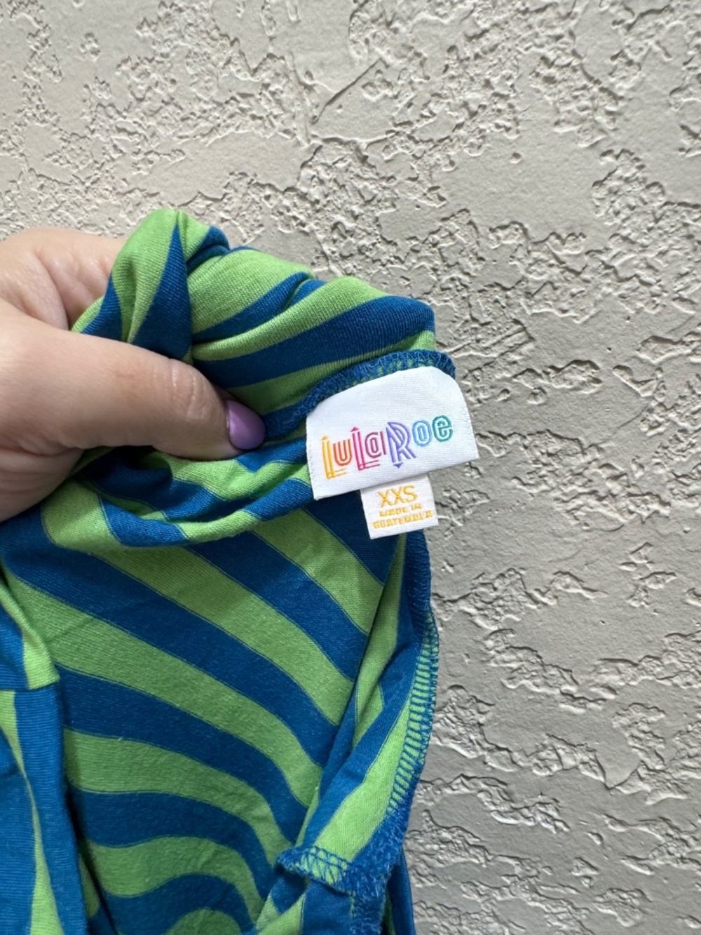 LuLaRoe XXS Blue Lime Green Striped Maxi Skirt Coastal Y2K Stretch Boho - Picture 7 of 8